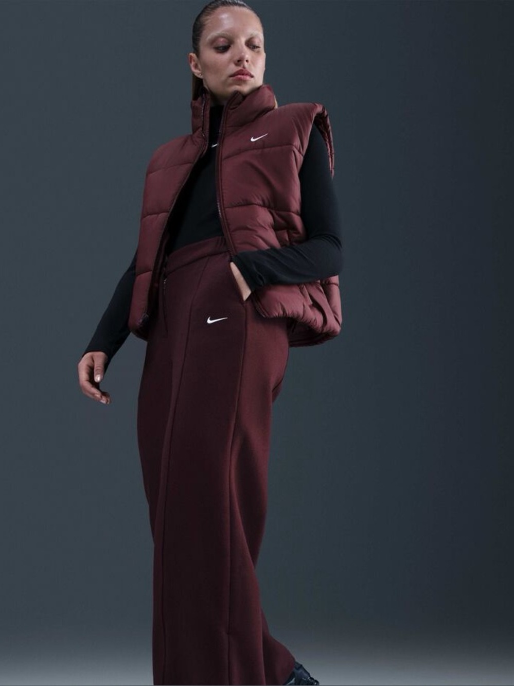Nike Sportswear Heavy Fleece Tailored Trousers Burgundy Women’s M NWT